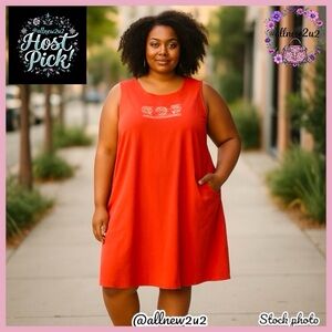 Cherokee Cotton Sleeveless Sundress Swim Midi Maxi Pink Coral